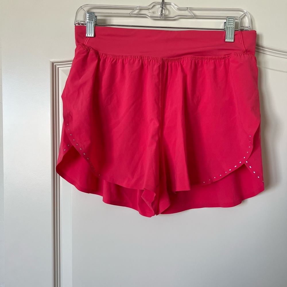 Lululemon Fast and Free High Rise Classic-Fit Split Short 3” hot pink size 6